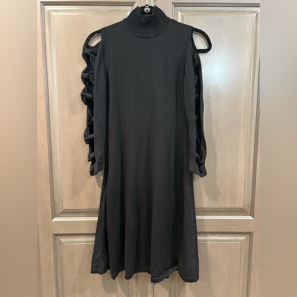 Cece Bow Sleeve Sweater Dress in Black, Size S - Picture 3 of 8